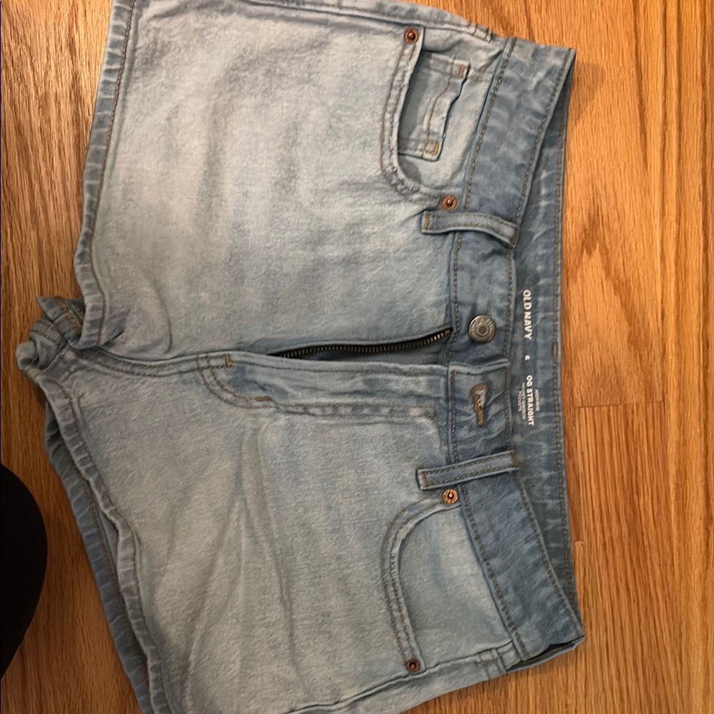 Old Navy Light Blue High-Rise Denim Shorts